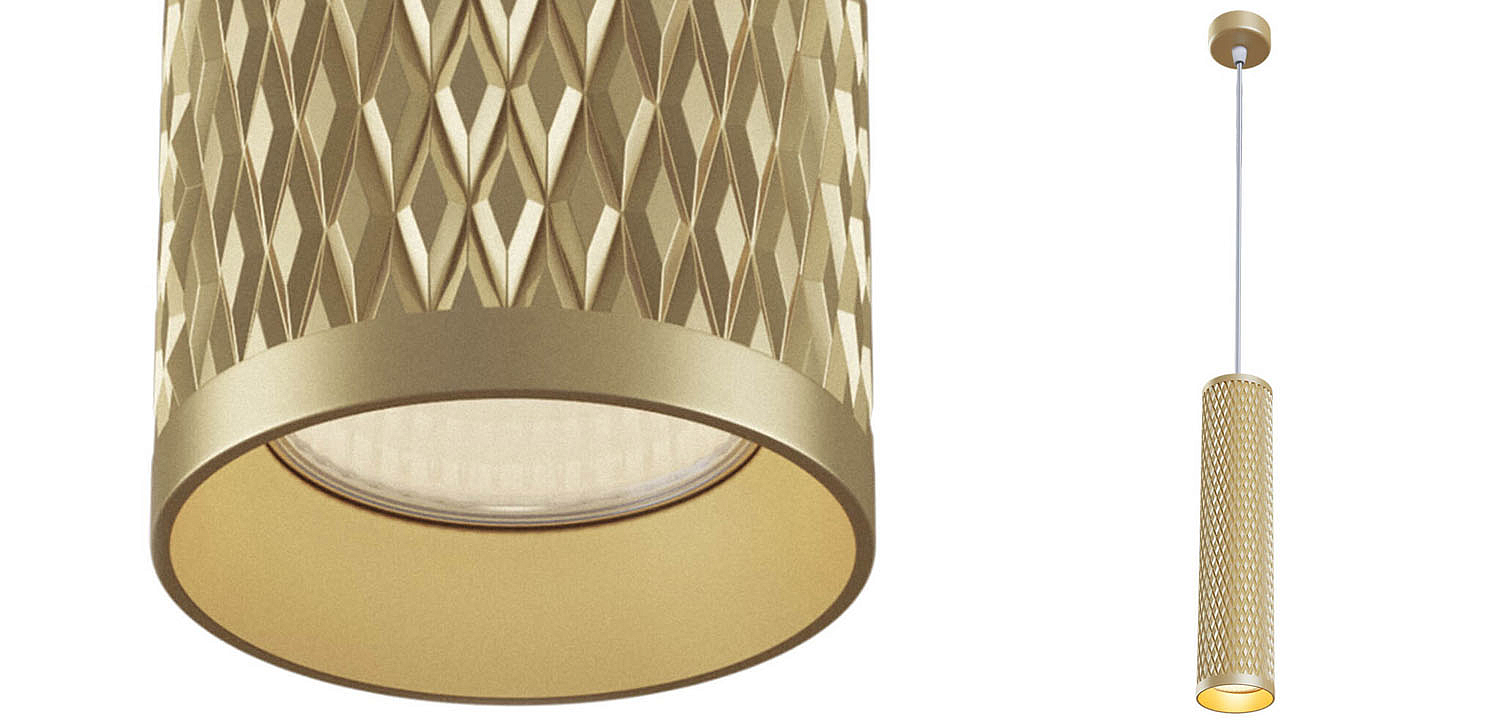 Подвесной светильник Trumpet tube gold rhombus Подвесной светильник Trumpet tube gold rhombus - Loft-Concept в Перми