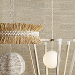 Подвесной светильник в форме купола с декором из круглых деревянных бусин White Wooden Beads Chandelier варинант исполнения - 5 | Loft Concept в Перми