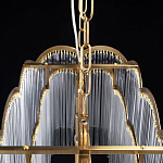 Люстра прямоугольная на цепях с прозрачными трубками и волнистым краем Nembus варинант исполнения - 10 | Loft Concept в Перми