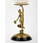 Чаша стеклянная прозрачная на бронзовой подставке с фигуркой девушки Eden Garden варинант исполнения - 2 | Loft Concept в Перми