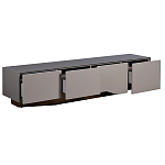 Тумба под телевизор со стеклянной столешницей и с выдвижными ящиками Minimalist Accent варинант исполнения - 2 | Loft Concept в Перми