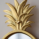 Зеркало овальной формы с золотистой рамкой и декоративной верхушкой в виде ананаса Pineapple Shine  варинант исполнения - 3 | Loft Concept в Перми