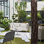 Диван садовый с плетеными ремешками и спинкой  Kleo варинант исполнения - 8 | Loft Concept в Перми