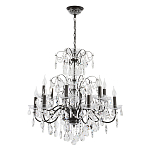 Люстра с хрустальными подвесками и металлическим основанием Диаметр 80 см Rococo Iron & Crystal Chandelier варинант исполнения - 1 | Loft Concept в Перми