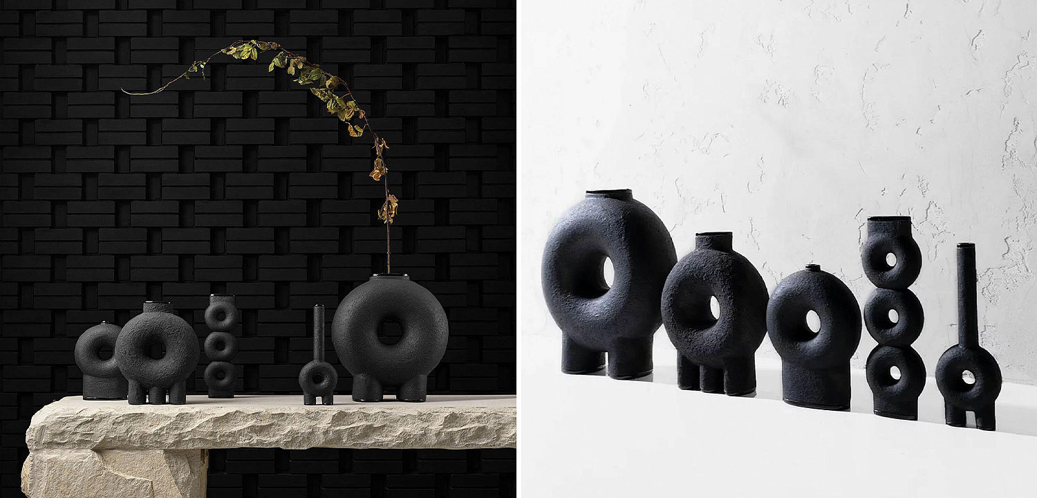 Ваза дизайнерская Черная Two Legs Sculpted Ceramic Vase by Faina Ваза дизайнерская Черная Two Legs Sculpted Ceramic Vase by Faina - Loft-Concept в Перми