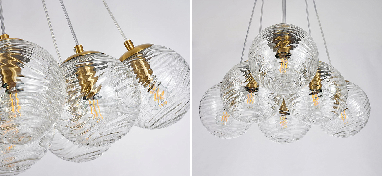 Люстра Perforated Glass Bubbles 6 ламп Люстра Perforated Glass Bubbles 6 ламп - Loft-Concept в Перми