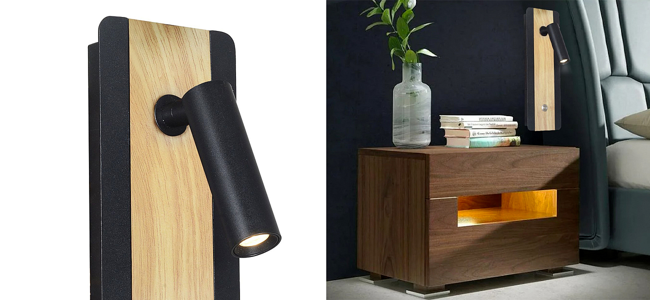 Бра с поворотным спотом GAVIN WOOD Light Бра с поворотным спотом GAVIN WOOD Light - Loft-Concept в Перми