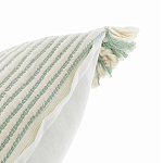 Чехол на подушку мятного цвета с бахромой и объемным узором Ethnic mix варинант исполнения - 3 | Loft Concept в Перми