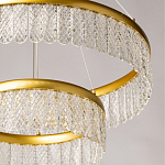 Люстра двухъярусная с золотого цвета и прозрачными подвесками Pettico варинант исполнения - 9 | Loft Concept в Перми