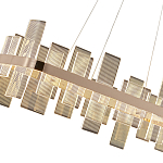 Люстра подвесная прямоугольная с рифлёными прозрачными элементами и золотым основанием Aurea Vista варинант исполнения - 2 | Loft Concept в Перми