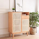 Комод с плетеными дверками и открытой нишей  с ящиком Dora Sideboard варинант исполнения - 2 | Loft Concept в Перми