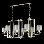 Люстра прямоугольной формы с 8-ю цилиндрическими плафонами из стекла Laurent варинант исполнения - 8 | Loft Concept в Перми