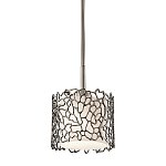 Подвесной светильник с цилиндрическим белым плафоном с ажурным узором цвета олово Kichler варинант исполнения - 1 | Loft Concept в Перми