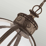 Подвесной светильник бронзового цвета с прозрачным стеклянным плафоном в форме шара в индустриальном стиле на цепи 4 лампы Feiss варинант исполнения - 5 | Loft Concept в Перми