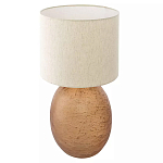 Настольная лампа с тканевым бежевым абажуром на овальном основании Beige Lampshade on Oval Base варинант исполнения - 1 | Loft Concept в Перми