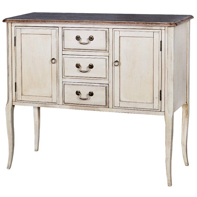 Комод в стиле прованс с ящиками и дверцами Rene Montmartre Provence Chest of Drawers Белый Дуб темный Комод в стиле прованс с ящиками и дверцами Rene Montmartre Provence Chest of Drawers Белый Дуб темный в Перми | Loft Concept