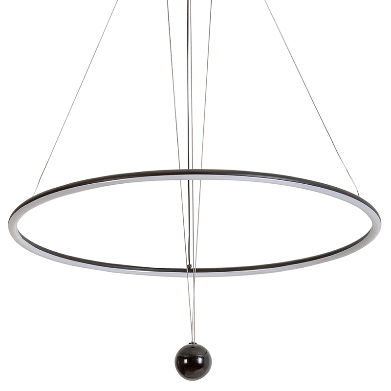 Светодиодная люстра Black LED Circle and Ball Lamp Черный в Перми | Loft Concept 
