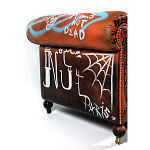 Диван Честерфильд граффити graffiti Orange Sofa натуральная кожа варинант исполнения - 7 | Loft Concept в Перми