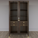 Дизайнерский шкаф витрина Elsa Dreams Walnut с 4-мя ящиками варинант исполнения - 1 | Loft Concept в Перми