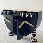 Дизайнерский комод полукруглый черный с 3-мя фактурным ящиками Occasion варинант исполнения - 2 | Loft Concept в Перми