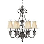 Люстра с 7-ю кремовыми текстильными абажурами Hinkley варинант исполнения - 1 | Loft Concept в Перми