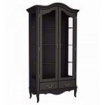 Витрина черная двухдверная из массива бука в стиле прованс Black Provence варинант исполнения - 1 | Loft Concept в Перми