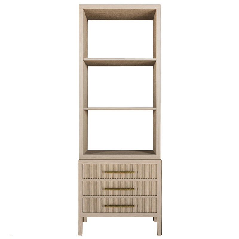 Этажерка Primo с ящиками шпон Светлый дуб Древесина Золотой в Перми | Loft Concept 