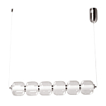 Люстра линейная с 6-ю прозрачными стеклянными плафонами округлой формы HANDLE GRAPE варинант исполнения - 2 | Loft Concept в Перми