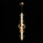 Подвесной светильник с вертикальной композицией из прозрачных и янтарных стеклянных шаров и ромбов Gabriel Scott Luna варинант исполнения - 3 | Loft Concept в Перми