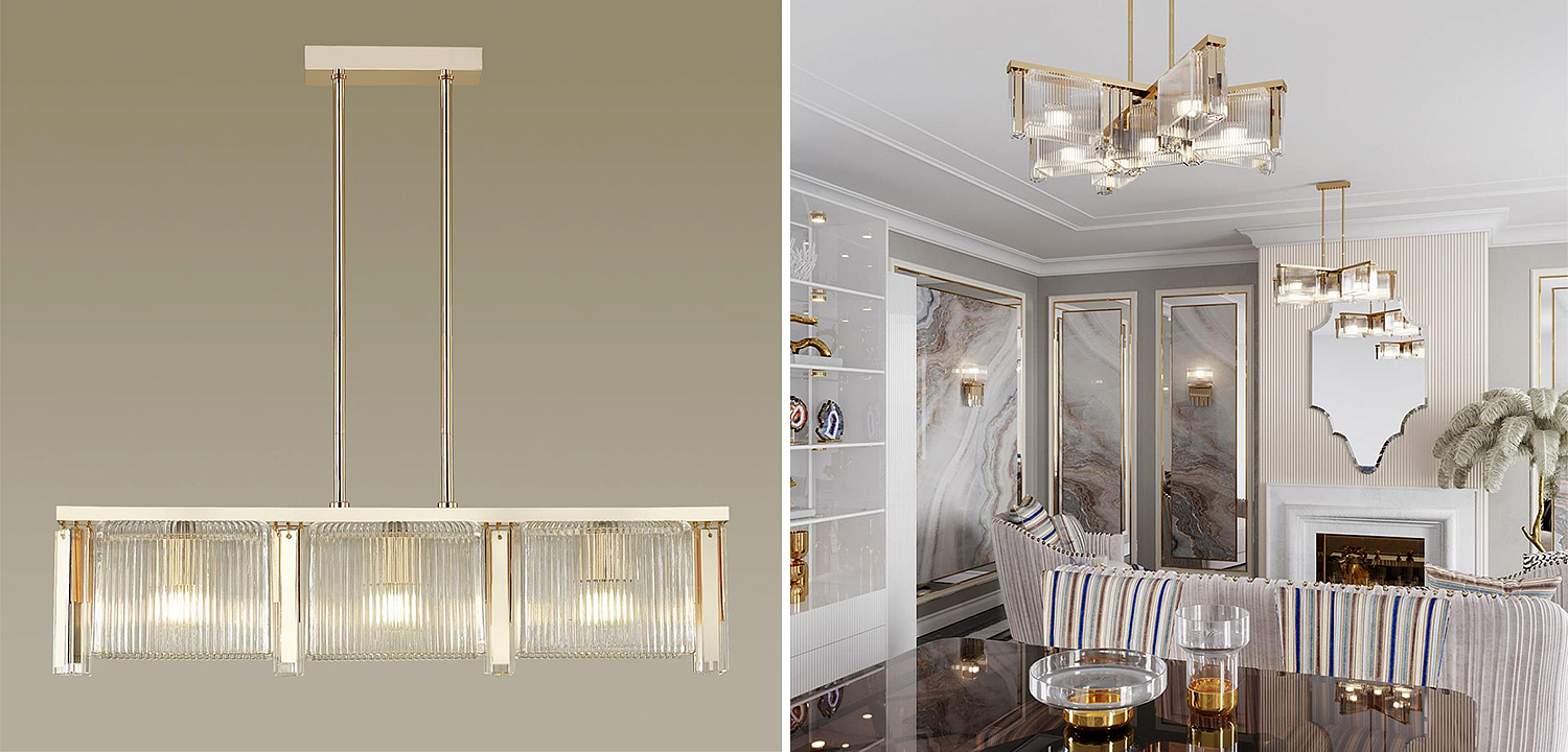 Люстра Madelen Gold Linear Chandelier Люстра Madelen Gold Linear Chandelier - Loft-Concept в Перми