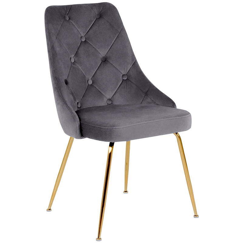 Стул в серой велюровой обивке Ward Grey Velour Chair Золотой Серый Стул в серой велюровой обивке Ward Grey Velour Chair Золотой Серый в Перми | Loft Concept