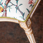 Стул из массива бука бежевый с изображением птиц и цветов Beige Green Chinoiserie Peach Garden Chair варинант исполнения - 5 | Loft Concept в Перми