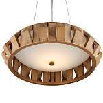 Люстра круглая из толстых деревянных реек Wooden Slats варинант исполнения - 3 | Loft Concept в Перми