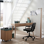 Офисное кресло в винтажном стиле на колёсах Glenn Dark Grey Chair варинант исполнения - 4 | Loft Concept в Перми