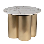 Стол журнальный круглый керамогранит белый Keramos варинант исполнения - 1 | Loft Concept в Перми