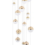 Каскадная люстра с плафонами в виде хрустальных сфер Esme Sphere Crystal Brass Cascade Chandelier 25 варинант исполнения - 3 | Loft Concept в Перми
