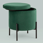 Зеленый пуф на черных ножках SANJAY варинант исполнения - 2 | Loft Concept в Перми