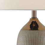 Настольная лампа керамическая с тканевым цилиндрическим абажуром Bullet варинант исполнения - 1 | Loft Concept в Перми