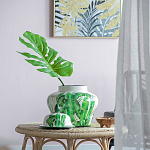 Ваза с зелёными листьями и крышкой Vase Green Leaves варинант исполнения - 1 | Loft Concept в Перми