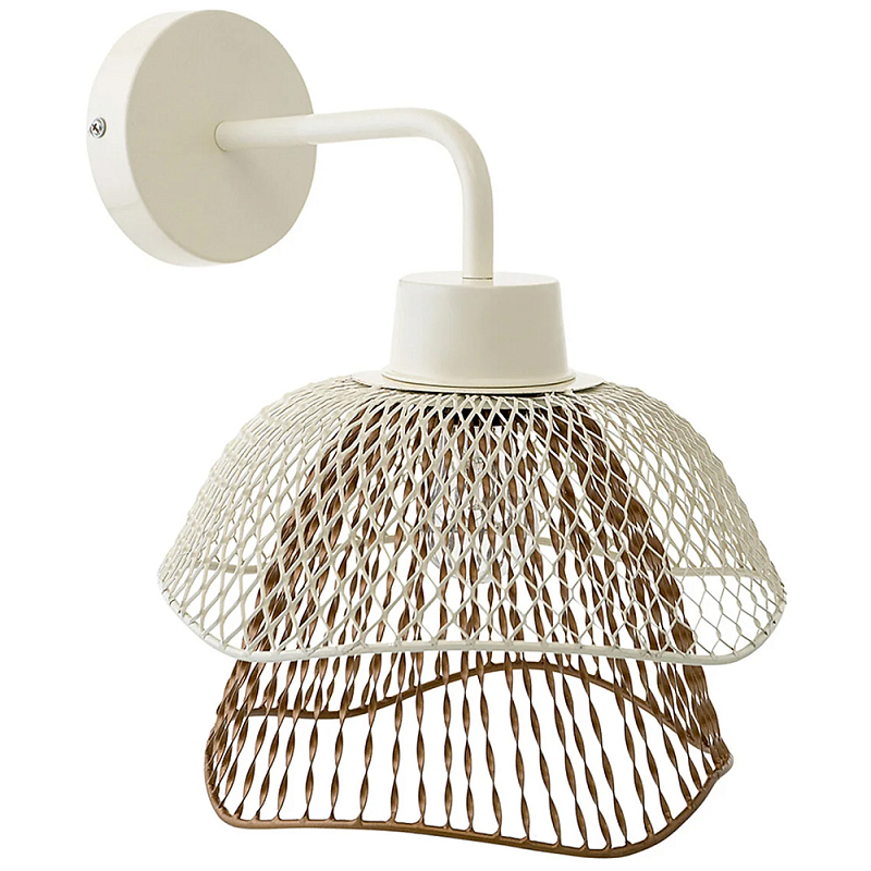 Бра с сетчатым металлическим абажуром Beige Gold Mesh Lampshade Бежевый Золотой Бра с сетчатым металлическим абажуром Beige Gold Mesh Lampshade Бежевый Золотой в Перми | Loft Concept
