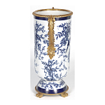 Ваза с бронзовыми ручками и синим цветочным узором Blue & White Ornament варинант исполнения - 3 | Loft Concept в Перми