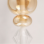 Подвесной светильник с вертикальной композицией из прозрачных и янтарных стеклянных шаров и ромбов Gabriel Scott Luna варинант исполнения - 4 | Loft Concept в Перми