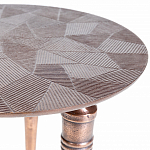 Кофейный столик с рельефной столешницей из металла Aplika Bronze варинант исполнения - 4 | Loft Concept в Перми