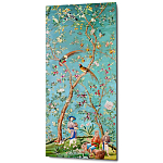 Постер на холсте в стиле шинуазри с изображением сада Chinoiserie Imperial Garden Birds and People Poster варинант исполнения - 1 | Loft Concept в Перми