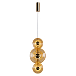 Подвесной светильник светодиодный со стеклянными плафонами янтарного цвета в форме дисков Savio Glass Disc варинант исполнения - 2 | Loft Concept в Перми