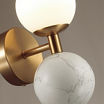 Бра с шарообразным матовым плафоном и шаром из камня на металлическом основании Orb Essence варинант исполнения - 6 | Loft Concept в Перми