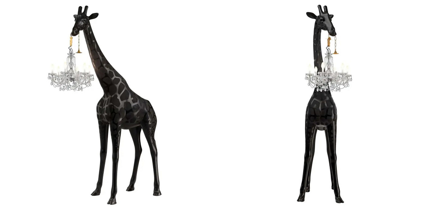 Торшер черный жираф в натуральную величину Giraffe Lamp large size Торшер черный жираф в натуральную величину Giraffe Lamp large size - Loft-Concept в Перми