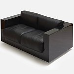 Дизайнерский кожаный диван черный Poltronova Saratoga Sofa варинант исполнения - 4 | Loft Concept в Перми