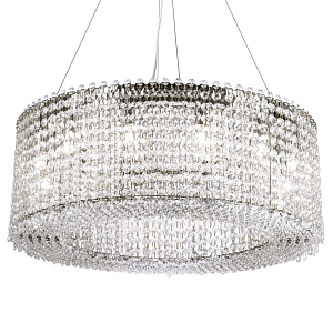 Круглая люстра с хрустальными подвесками хром Crystal Art Chrome Chandelier 12