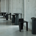 Круглый приставной столик из массива манго Piero Black Side Table варинант исполнения - 5 | Loft Concept в Перми